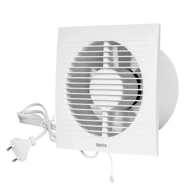 Aspiratore per il bagno Ø 125 mm bianco con interruttore a corda e spina - EE125WP