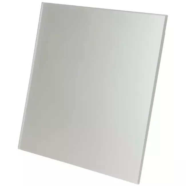 Aspiratore per il bagno Ø 100 mm - pannello frontale di vetro argentato satinato