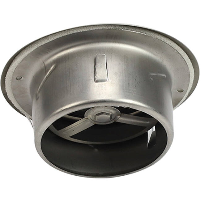 Valvola di ventilazione in acciaio inox 160 mm con ingresso e uscita fissi e molle di frizione - DVI-C160