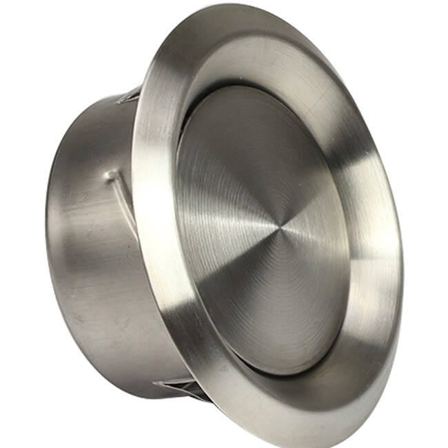 Valvola di ventilazione in acciaio inox 160 mm con ingresso e uscita fissi e molle di frizione - DVI-C160