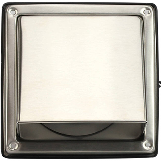 Griglia frontale in acciaio inox da 100 mm con serranda di non ritorno in entrata alta - EL-SS-BD100 SS