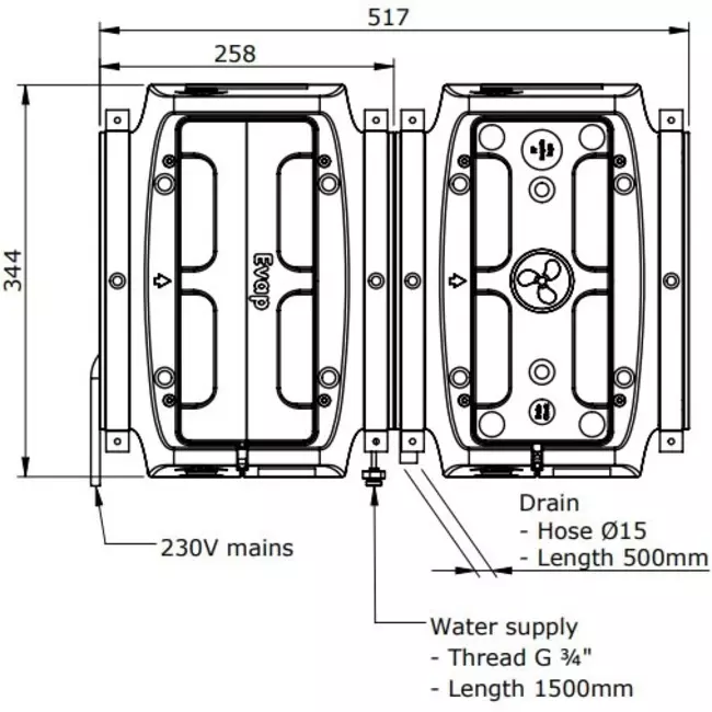 HomEvap umidificatore per ventilazione meccanica con recupero di calore