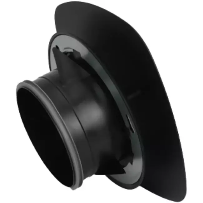 Valvola di ventilazione RLV Imaginair quadrata Ø 125 mm - morsetti di fissaggio + anello - nero