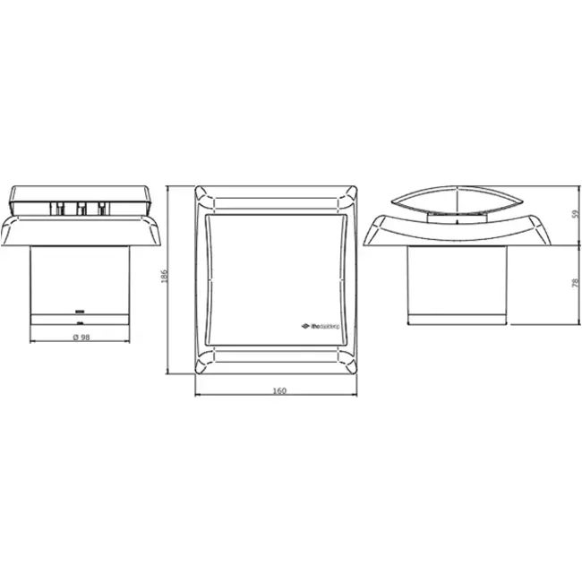 Itho Daalderop aspiratore per il bagno Ø100 mm- bianco BTV-N200