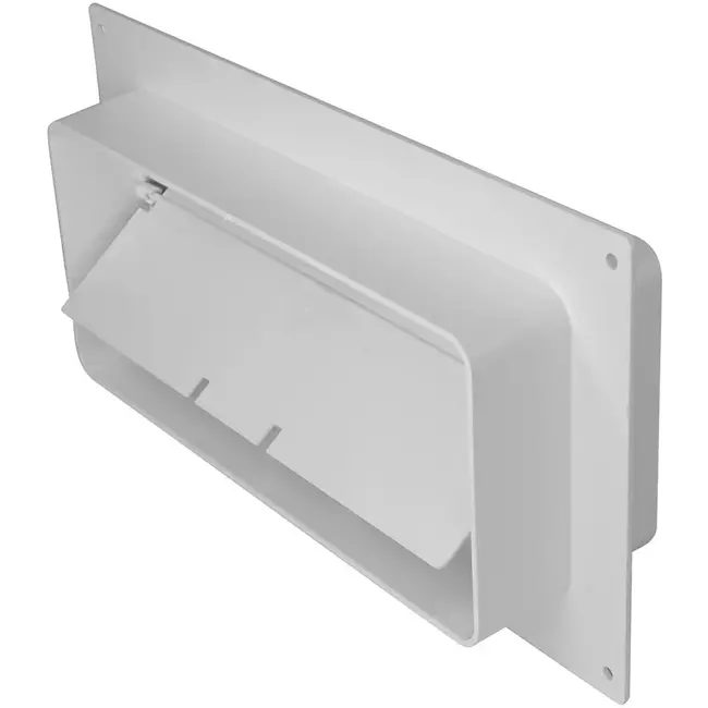 Flangia di collegamento rettangolare in plastica con valvola di non ritorno 220x90 mm (KFV29)