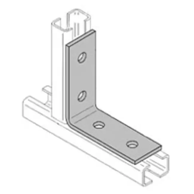 Angolo 35/36 90 gradi 4 fori (Ø10,5 mm) zincato per guida di sospensione