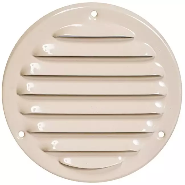 Griglia di aerazione in metallo rotonda 100 mm beige - MR100Y - RAL1015
