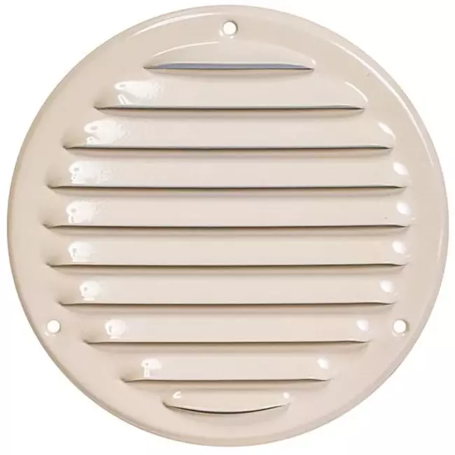 Griglia di aerazione in metallo tonda Ø 125 mm beige - MR125Y - RAL1015