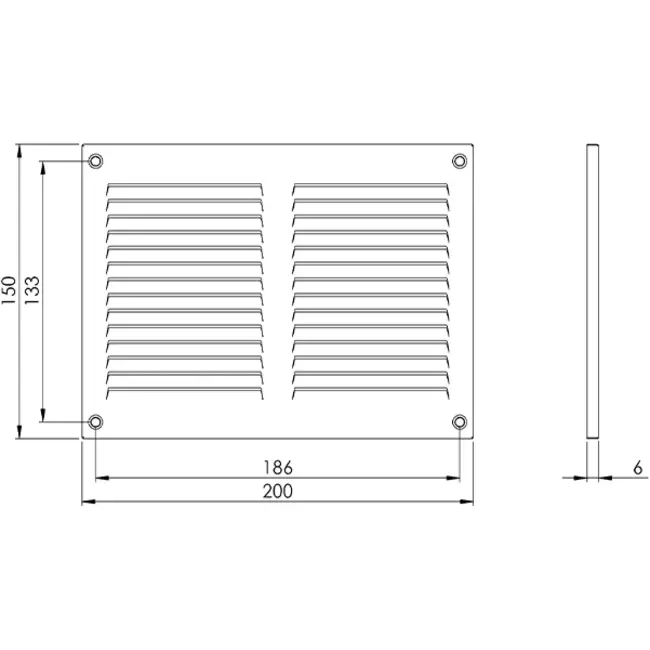 Griglia metallica 200x150 mm bianca - MR2015