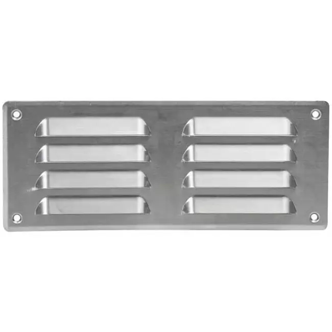 Griglia di aerazione quadrata in metallo 260x105 mm alluminio - MR26105Al