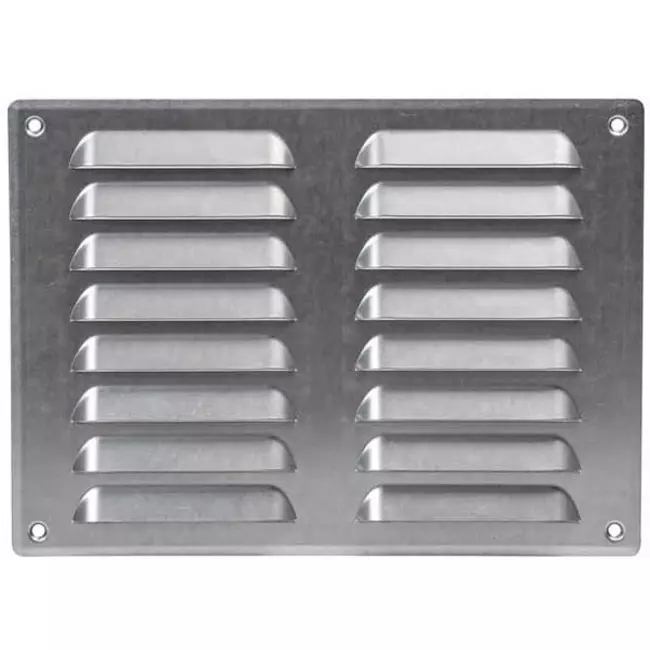 Griglia di aerazione quadrata in metallo 260x190 mm zinco - MR2619Zn