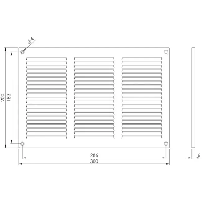 Griglia metallica 300x200 mm marrone - MR3020B