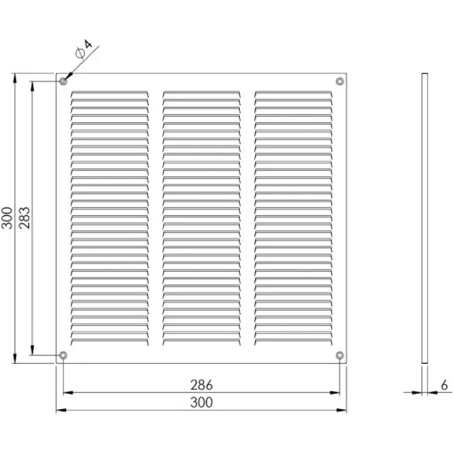 Griglia metallica 300x300 mm zincata - MR3030Zn
