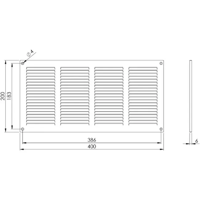 Griglia metallica 400x200 mm marrone - MR4020B