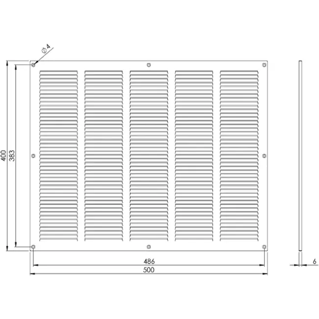Griglia metallica 500x400 mm nera - MR5040M - RAL9005