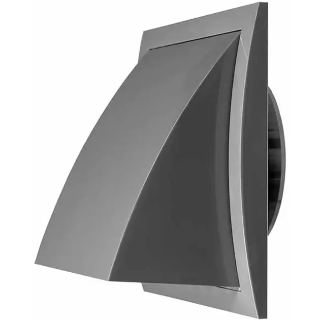 Griglia a muro con valvola di non ritorno 190x190 mm diametro 125 mm grigia - ND12FVP