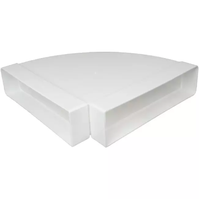 Curva rettangolare orizzontale in plastica 90° 220x55 mm - KLH25-90