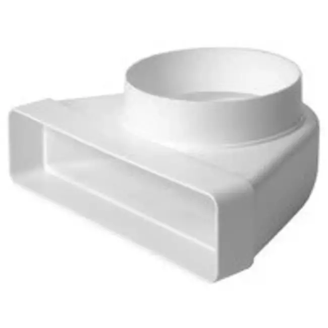 Curva rettangolare verticale in plastica 90° Ø 125 mm - 220X55 mm KLD25-125