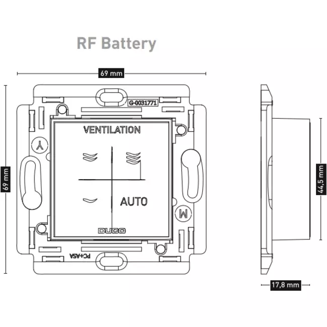 Interruttore di comando Duco RF/BAT bianco