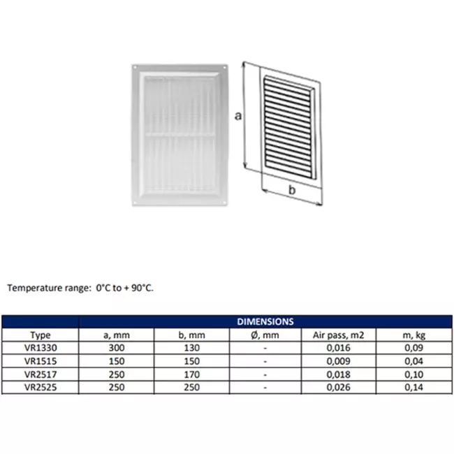 Griglia di aerazione rettangolare con grata 130x300 mm marrone - VR1330B