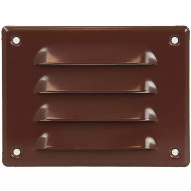 Griglia di aerazione quadrata in metallo 140x105 mm marrone - MR14105B