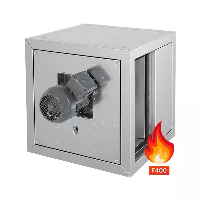 Aspiratore a cassetta per estrazione fumi Ruck con flusso d'aria lineare e motore esterno al flusso d'aria 8985 m³/h (MPC 500 D4 F4 T30)
