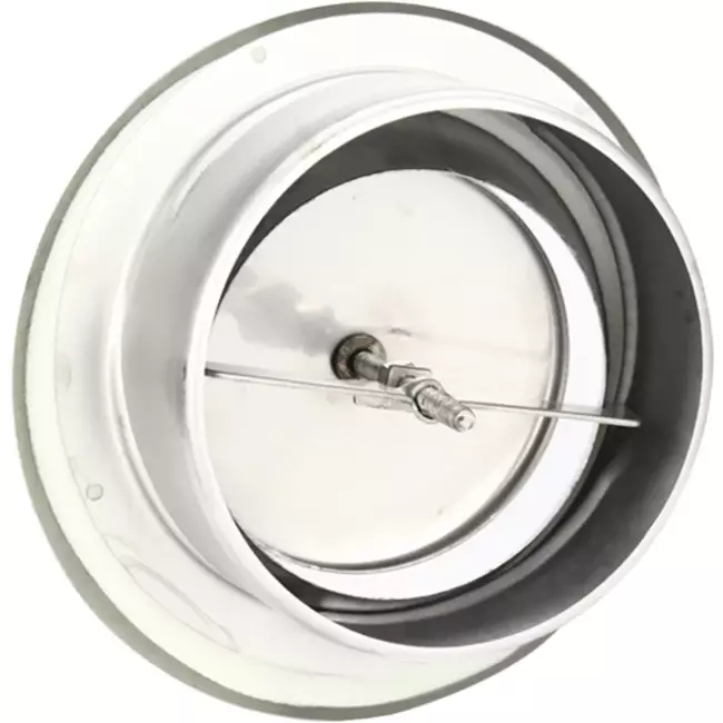 Valvola di estrazione di ventilazione in acciaio inox Ø 125 mm con boccola di montaggio - DVS125Y/ 1