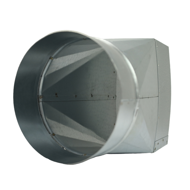 Adattatore 220x80 mm a diametro 125 mm per canalizzazione