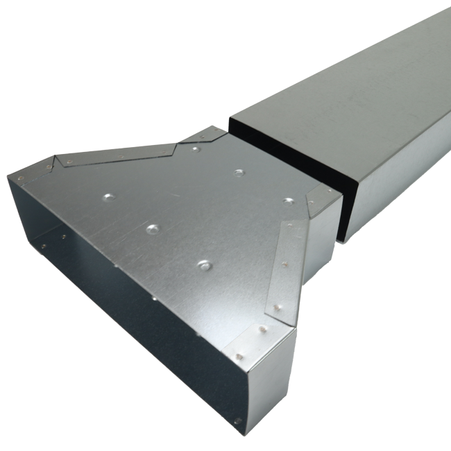 Riduttore 300 x 80 mm a 220 x 80 per tubo rettangolare zincato