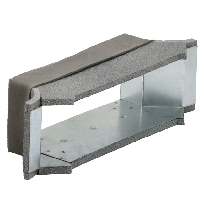 Raccordo laterale del termodotto 220x80 mm per condotti rettangolari