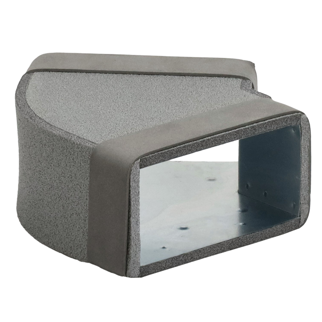 Termodotto a gomito 45 gradi 300x80 mm orizzontale