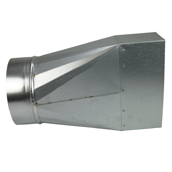Adattatore 220x80 mm a diametro 150 mm per canalizzazione