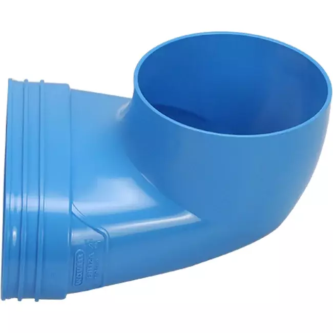 Wavin Ventiza Estremità 90 gradi PVC ovale 195x80x70 mm per diametro 125 mm M/M