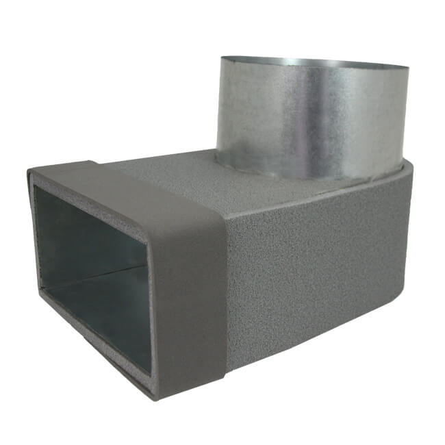 Termodotto lepe angolare singolo simmetrico 220x80 mm a diametro 150 mm