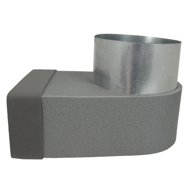 Termodotto lepe angolare singolo simmetrico 220x80 mm a diametro 160 mm