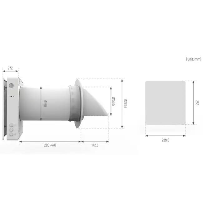 Recuperatore di calore decentralizzato Econox Eco Pair Plus SG-ERV-150 bianco