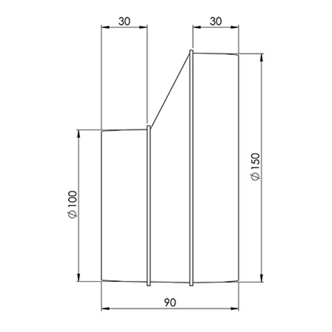 Europlast riduttore rotondo in plastica 150 mm a 100 mm - AP150-100