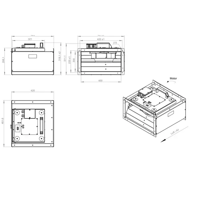 Ventilatore da condotto isolato ad alta efficienza energetica - KVRI 4020 EC 32