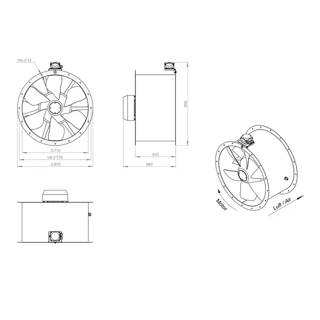 Ventilatore assiale da 710 mm - AL 710 D4 03 CFG