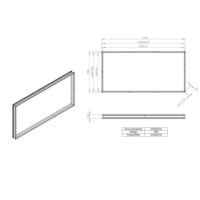 Pezzo di collegamento flessibile 2100 x 1000 - VS 210100