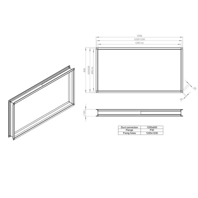 Connettore flessibile 1200 x 600 - VS 12060