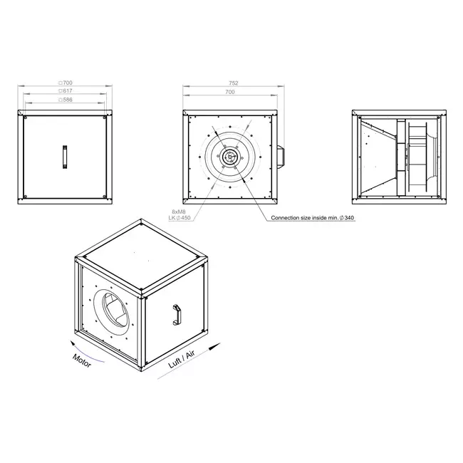 Motore ventilatore box flusso d'aria esterno - MPC T 450 D4 K01