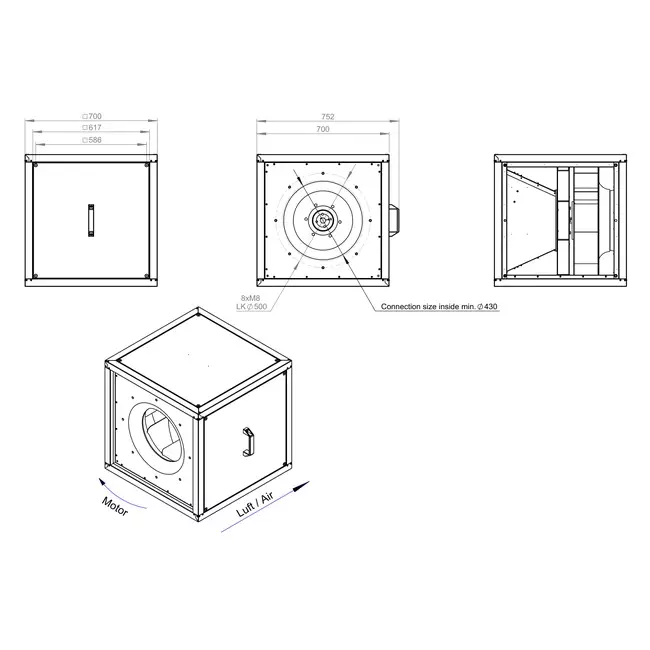 Motore del ventilatore da cassetta flusso d'aria esterno - MPC T 500 D4 K01