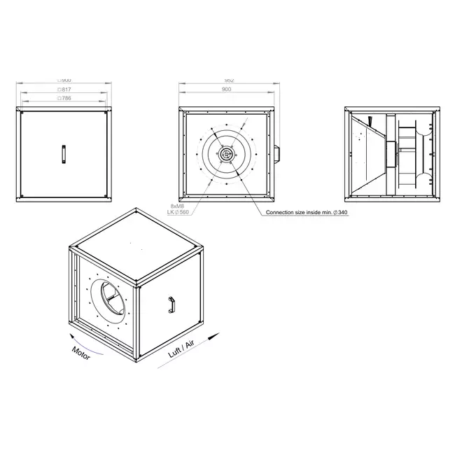 Motore ventilatore box flusso d'aria esterno - MPC T 560 D4 K01