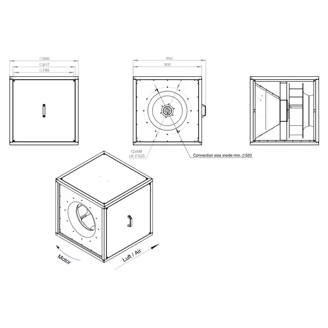 Motore ventilatore box flusso d'aria esterno - MPC T 630 D4 K01