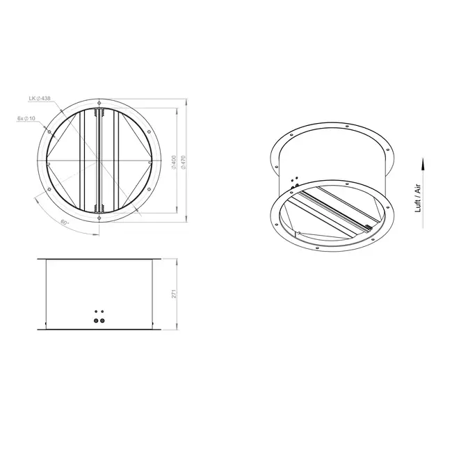 Lembo di copertura autochiudente in lamiera d'acciaio zincata - DVK 400 10