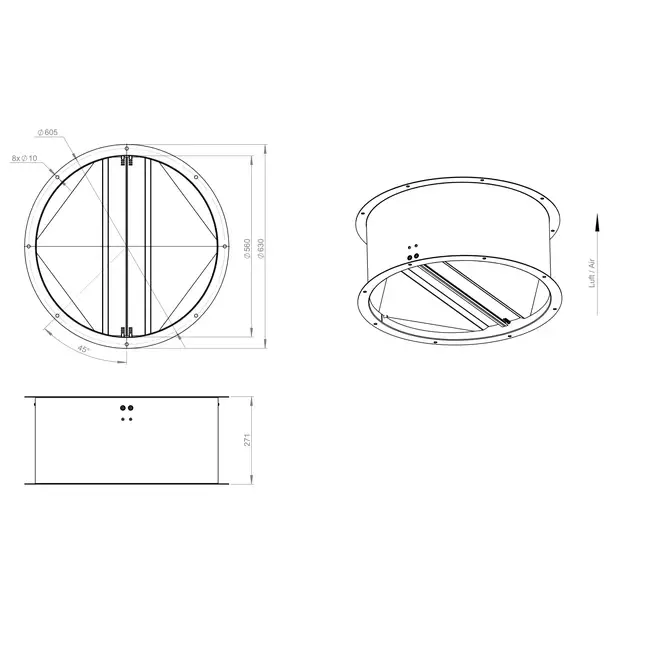 Lembo di copertura autochiudente in lamiera d'acciaio zincata - DVK 560 10