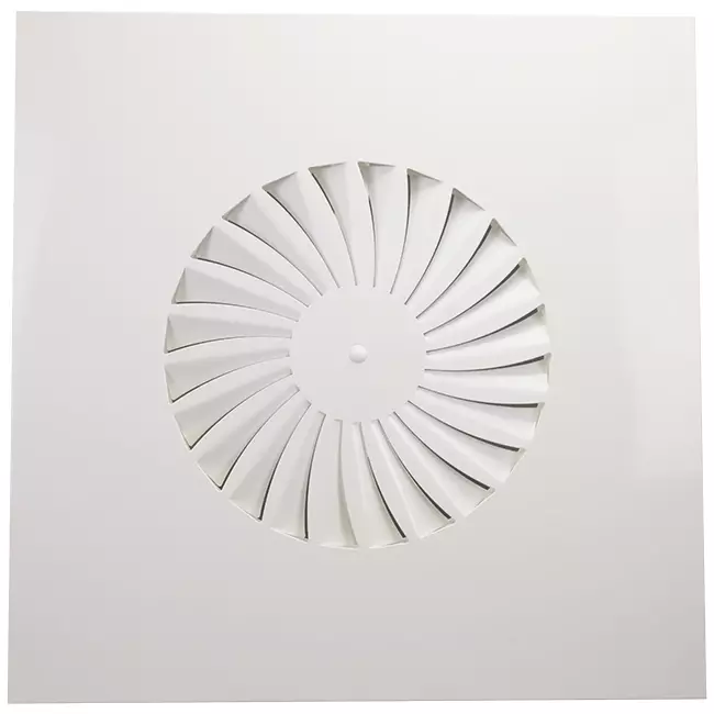 Diffusore a vortice a pale fisse 400mm quadrato - SWS400 RAL9010