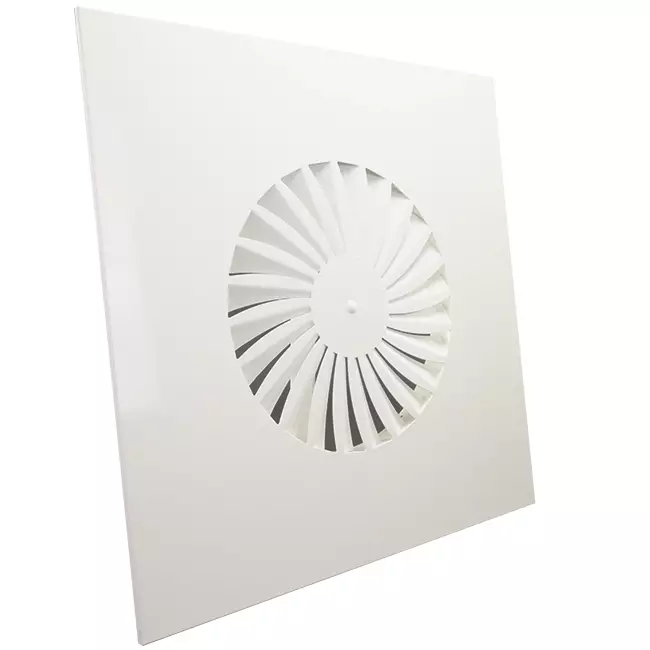 Diffusore a vortice a pale fisse 400mm quadrato - SWS400 RAL9010