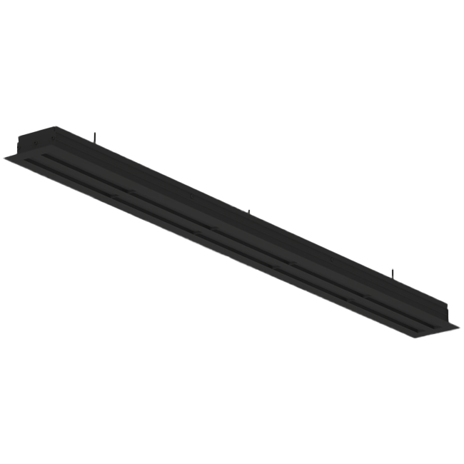 Diffusore di linea in alluminio con 3 lamelle orientabili - 1500 mm - RAL 9005
